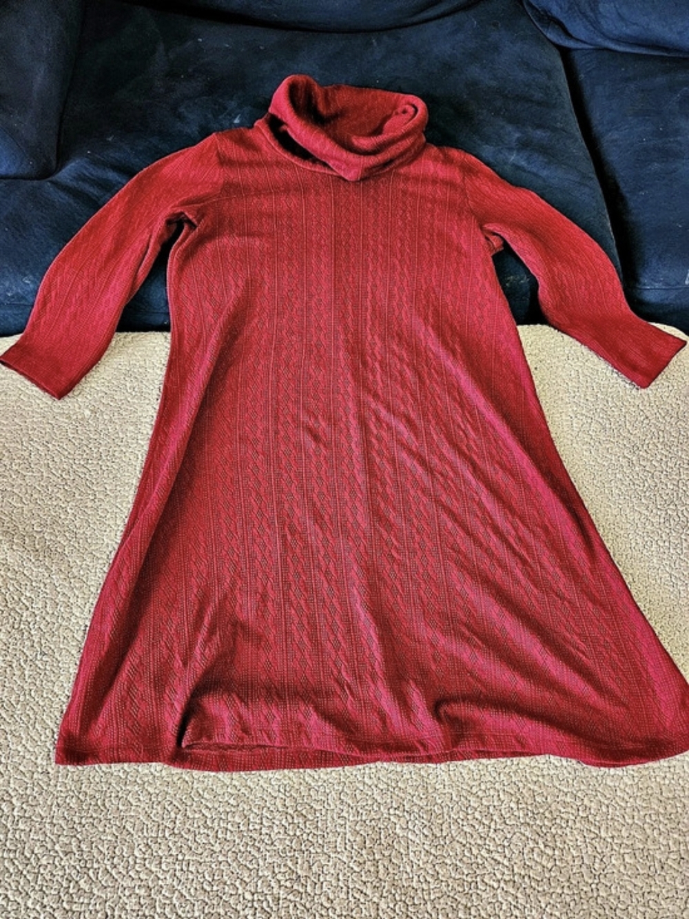 Red Midi Turtleneck Dress Like New
